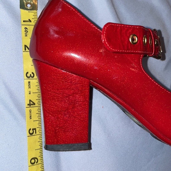 Me too patent leather cherry red Mary Jane heels wizard of oz cosplay anime prep - Picture 5 of 5